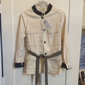 NWT Cream Jacket with Black Accents